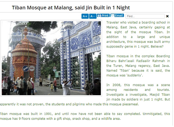 masjid tiban malang history
